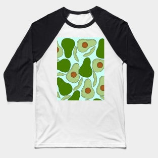 Avocado Pattern in Green Baseball T-Shirt